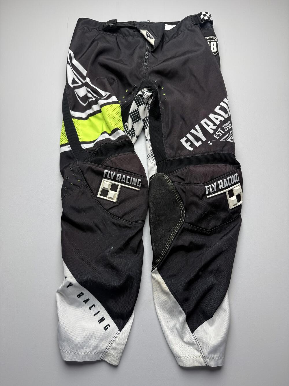 Fly Racing Track Pants Mens 34 Black Kinetic Era Motocross MX Padded Riding